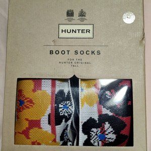 Hunter Booot Socks Original Tall Floral Stripe/Peony
